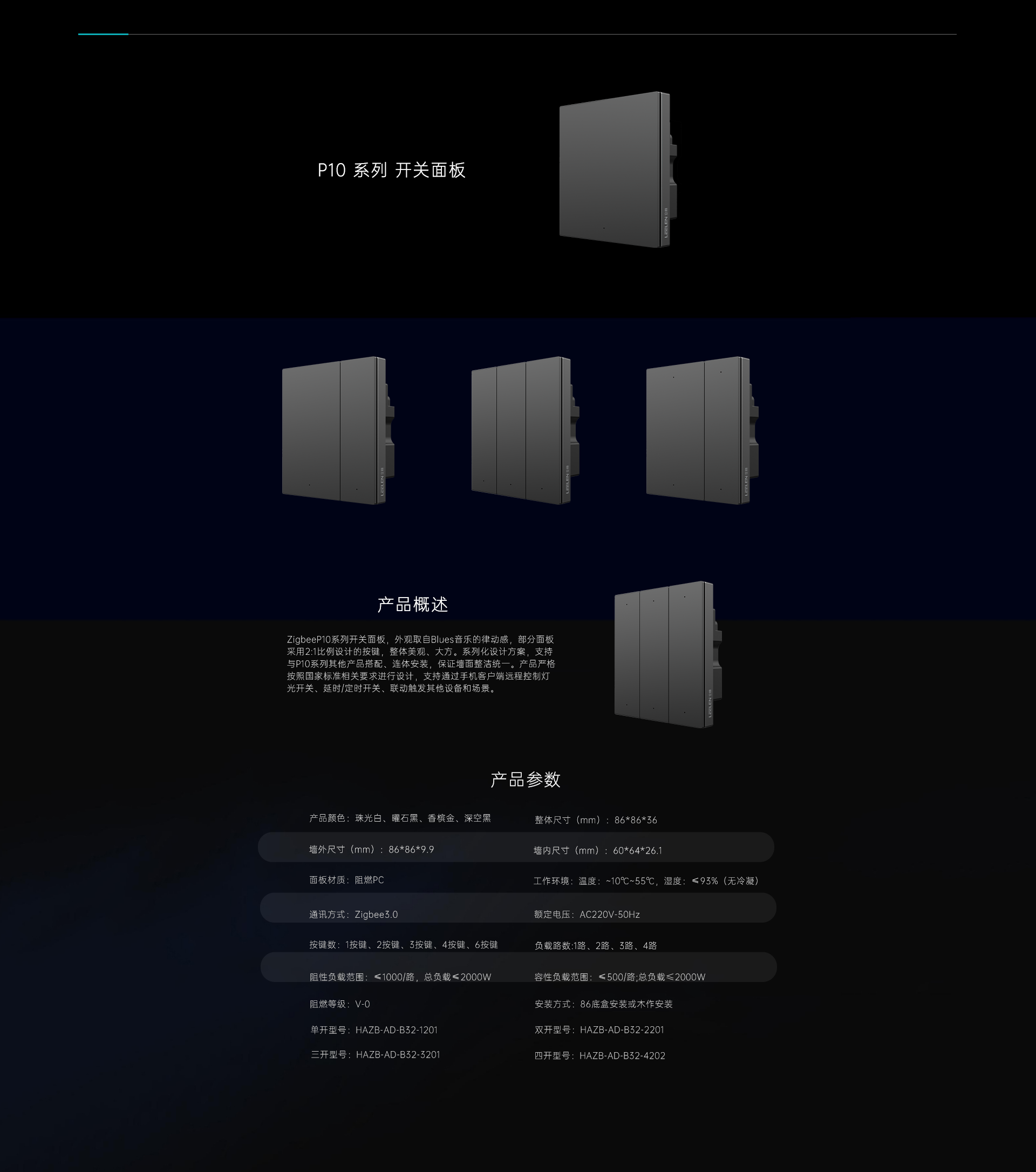 P10系列 開關面板